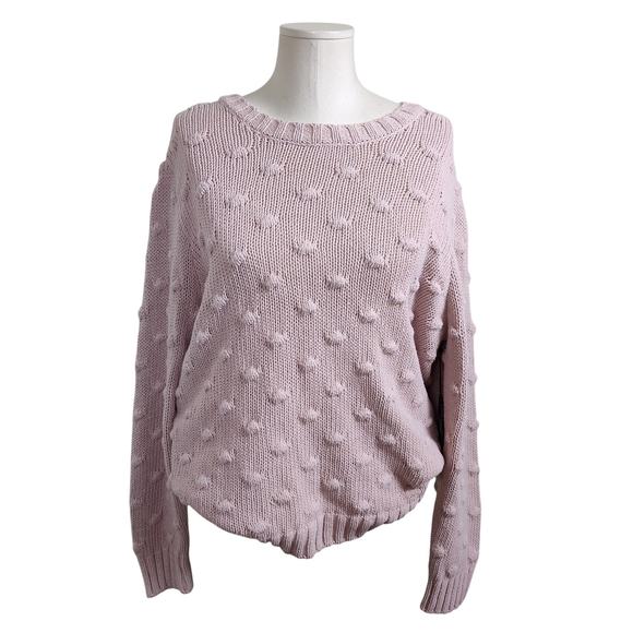 VINCE CAMUTO CABLE KNIT SWEATER 100% COTTON WOMEN XL PULLOVER PINK NWT  MSRP$90 - Picture 2 of 12